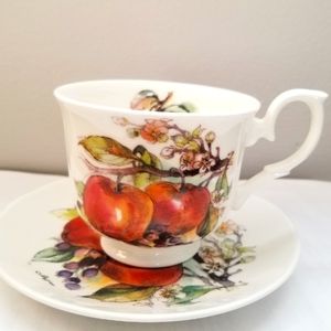Vintage Duchess Teacup and Saucer Fine Bone China Fruit series Apple